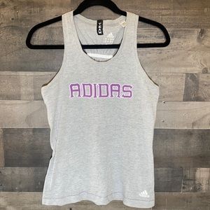 Gray and Purple Adidas Team Tank Top